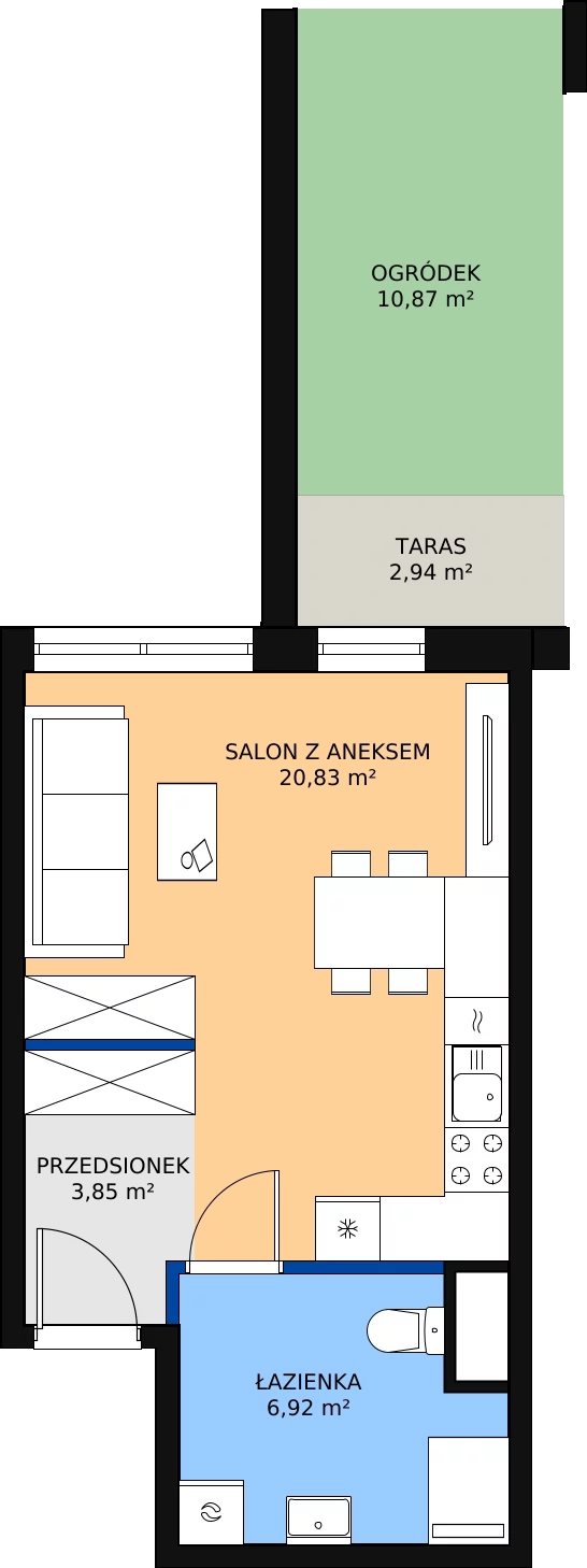 Zalety apartamentu 32.08 m², 24-92