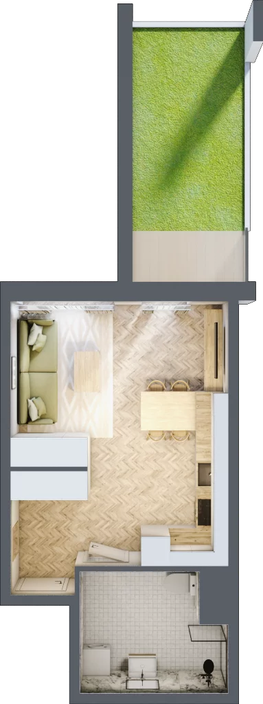 1 pokój, apartament 32,08 m², parter, oferta nr 24-92, Ogrody Nałkowskiej, Poznań, Ogrody, ul. Nałkowskiej 24, 26