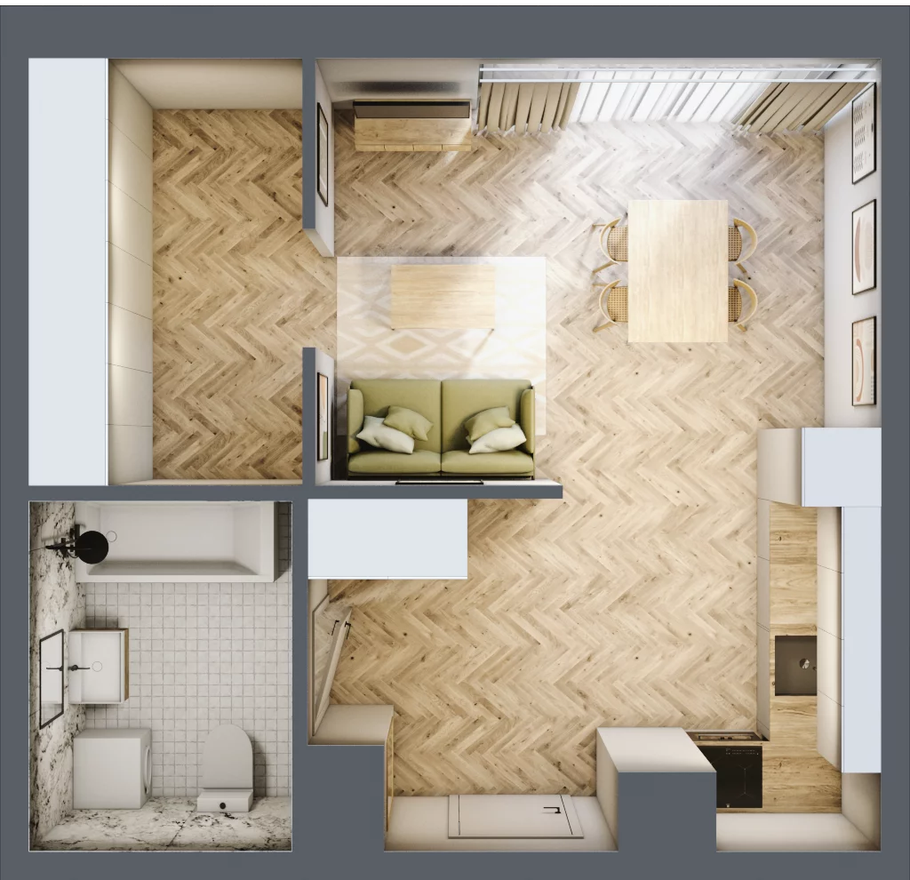 1 pokój, apartament 37,72 m², parter, oferta nr 24-93, Ogrody Nałkowskiej, Poznań, Ogrody, ul. Nałkowskiej 24, 26