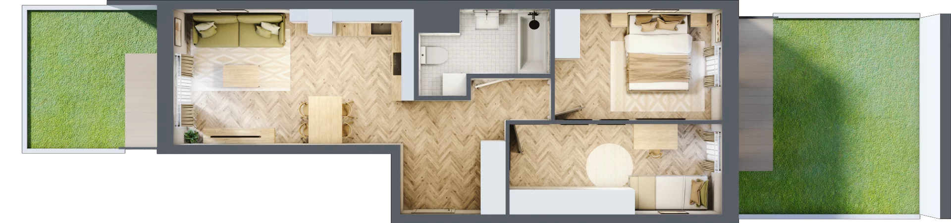 3 pokoje, mieszkanie 56,51 m², parter, oferta nr 24-30, Ogrody Nałkowskiej, Poznań, Ogrody, ul. Nałkowskiej 24, 26