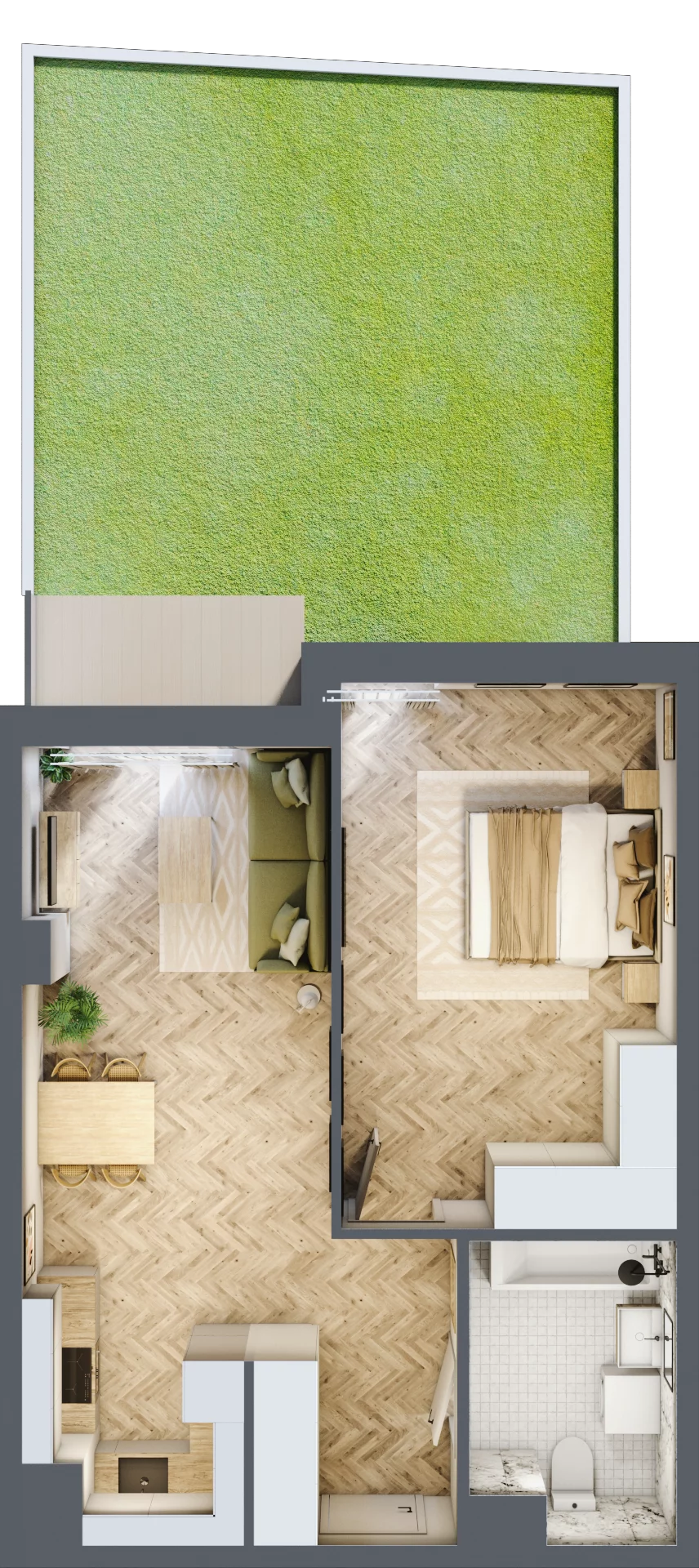 2 pokoje, apartament 50,81 m², parter, oferta nr 24-26, Ogrody Nałkowskiej, Poznań, Ogrody, ul. Nałkowskiej 24, 26
