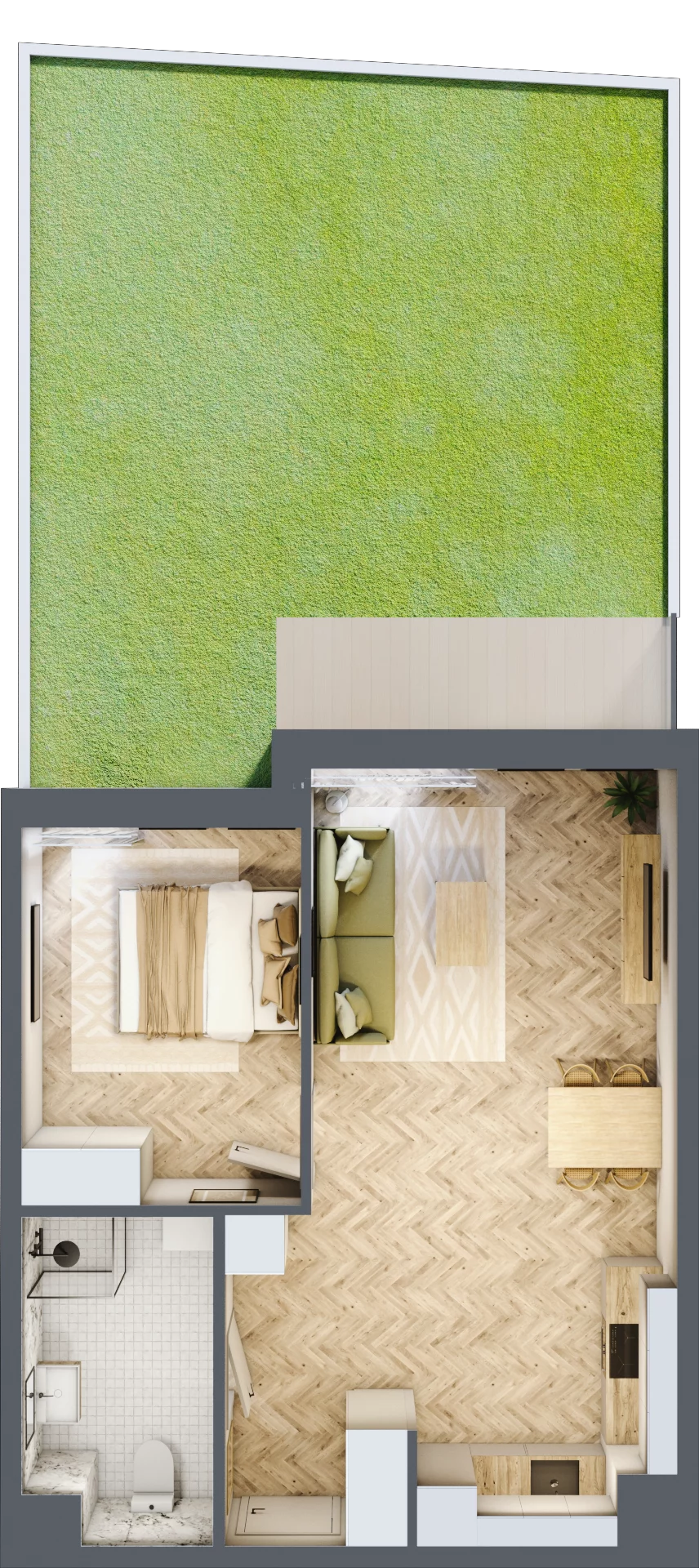 2 pokoje, apartament 48,75 m², parter, oferta nr 24-27, Ogrody Nałkowskiej, Poznań, Ogrody, ul. Nałkowskiej 24, 26