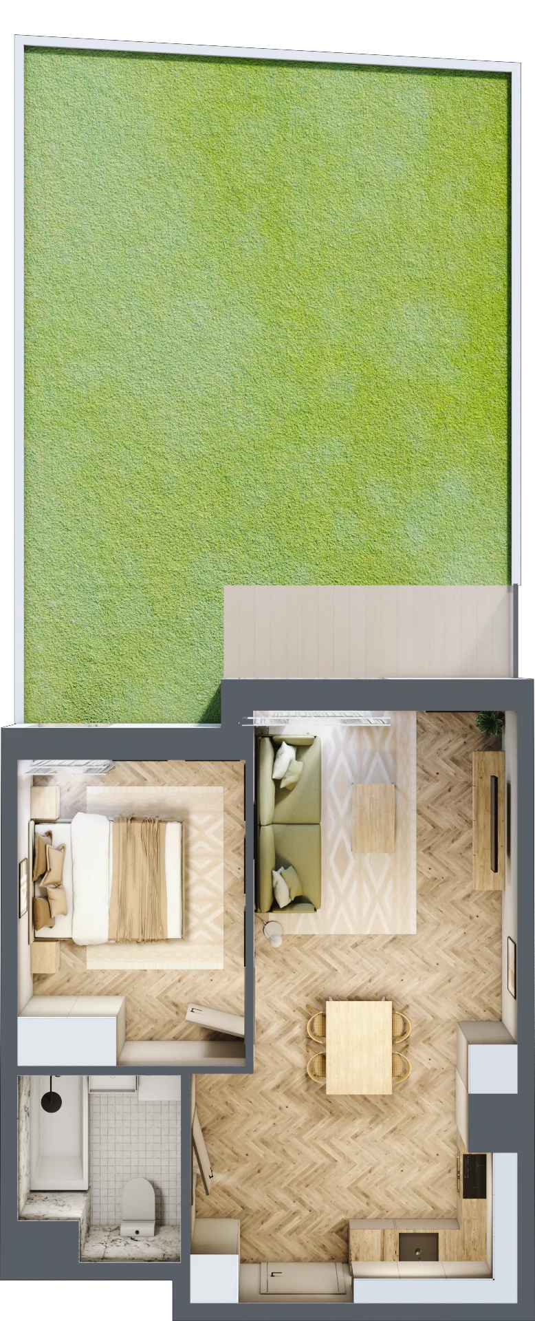 2 pokoje, apartament 40,12 m², parter, oferta nr 24-28, Ogrody Nałkowskiej, Poznań, Ogrody, ul. Nałkowskiej 24, 26