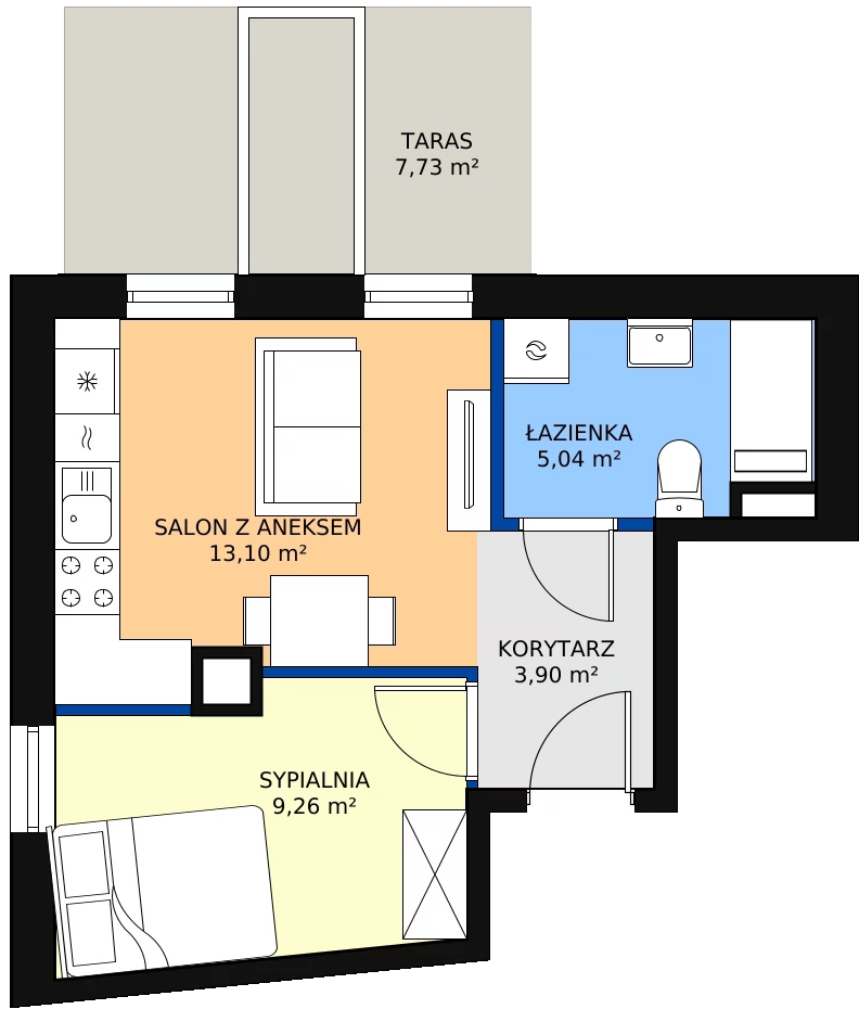 Zalety apartamentu 32.06 m², 24-125