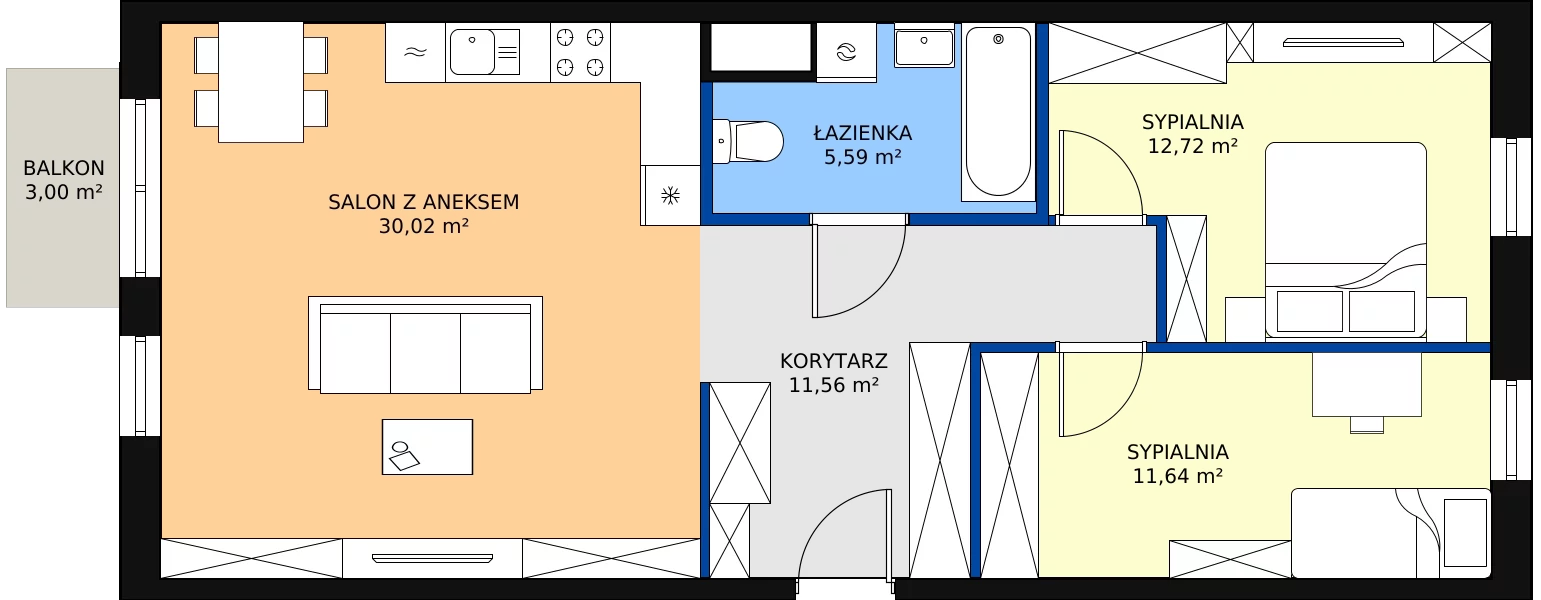 Zalety apartamentu 73.33 m², 24-126