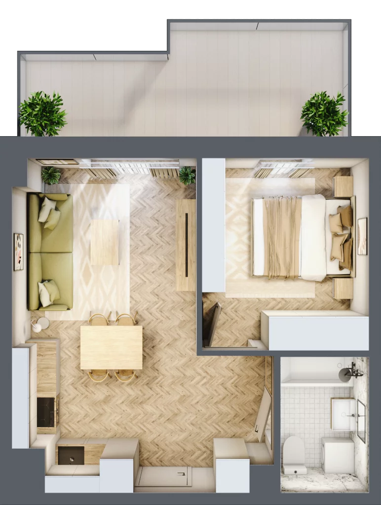 2 pokoje, mieszkanie 37,50 m², piętro 1, oferta nr 24-35, Ogrody Nałkowskiej, Poznań, Ogrody, ul. Nałkowskiej 24, 26