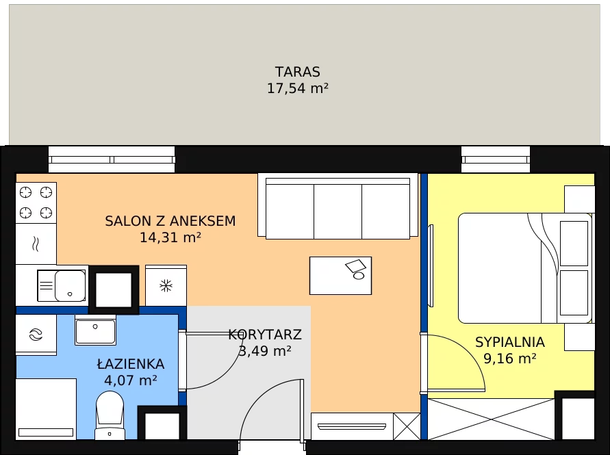 Zalety apartamentu 31.73 m², 24-86