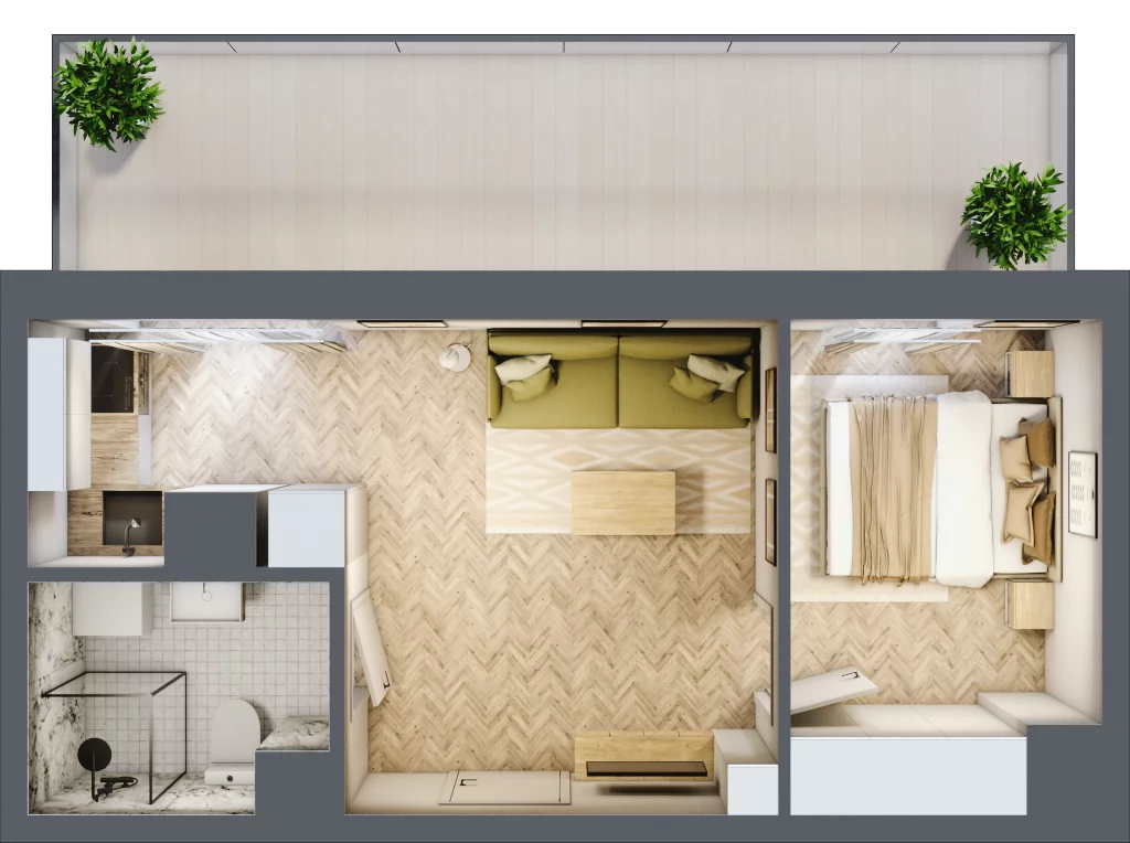 2 pokoje, apartament 31,73 m², piętro 6, oferta nr 24-86, Ogrody Nałkowskiej, Poznań, Ogrody, ul. Nałkowskiej 24, 26