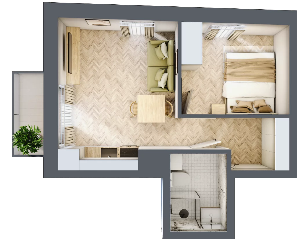2 pokoje, apartament 30,04 m², piętro 1, oferta nr 26-10, Ogrody Nałkowskiej, Poznań, Ogrody, ul. Nałkowskiej 24, 26