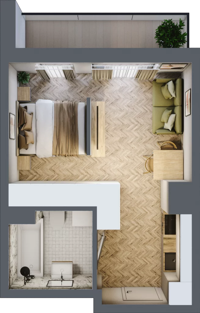 1 pokój, apartament 28,43 m², piętro 5, oferta nr 26-56, Ogrody Nałkowskiej, Poznań, Ogrody, ul. Nałkowskiej 24, 26