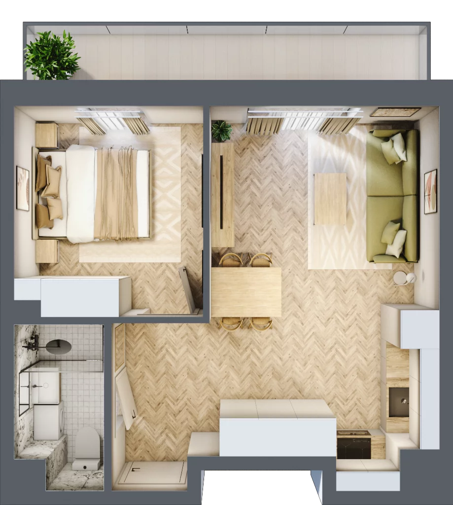 2 pokoje, apartament 37,49 m², piętro 1, oferta nr 26-120, Ogrody Nałkowskiej, Poznań, Ogrody, ul. Nałkowskiej 24, 26