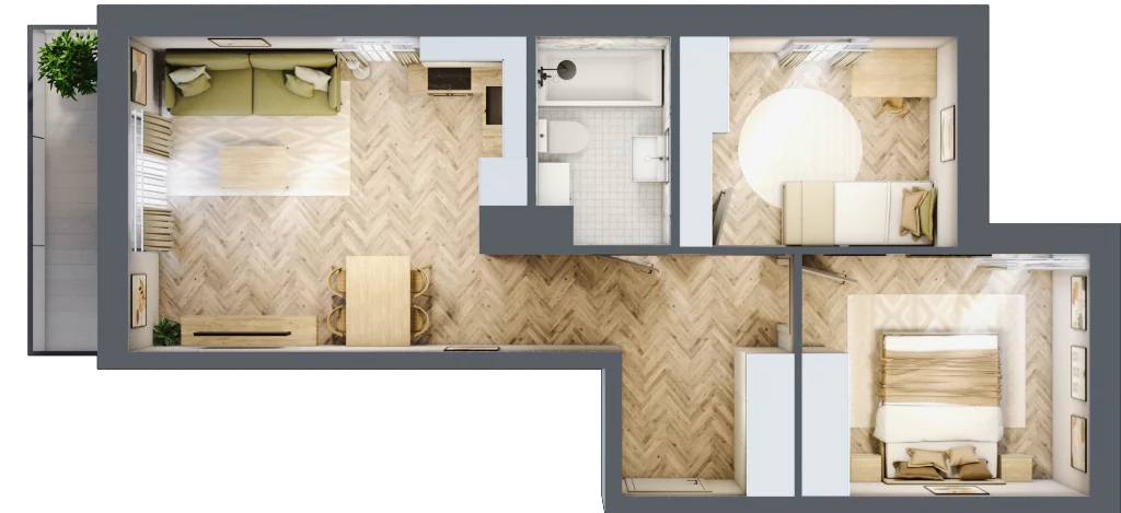 3 pokoje, apartament 53,10 m², piętro 1, oferta nr 26-121, Ogrody Nałkowskiej, Poznań, Ogrody, ul. Nałkowskiej 24, 26