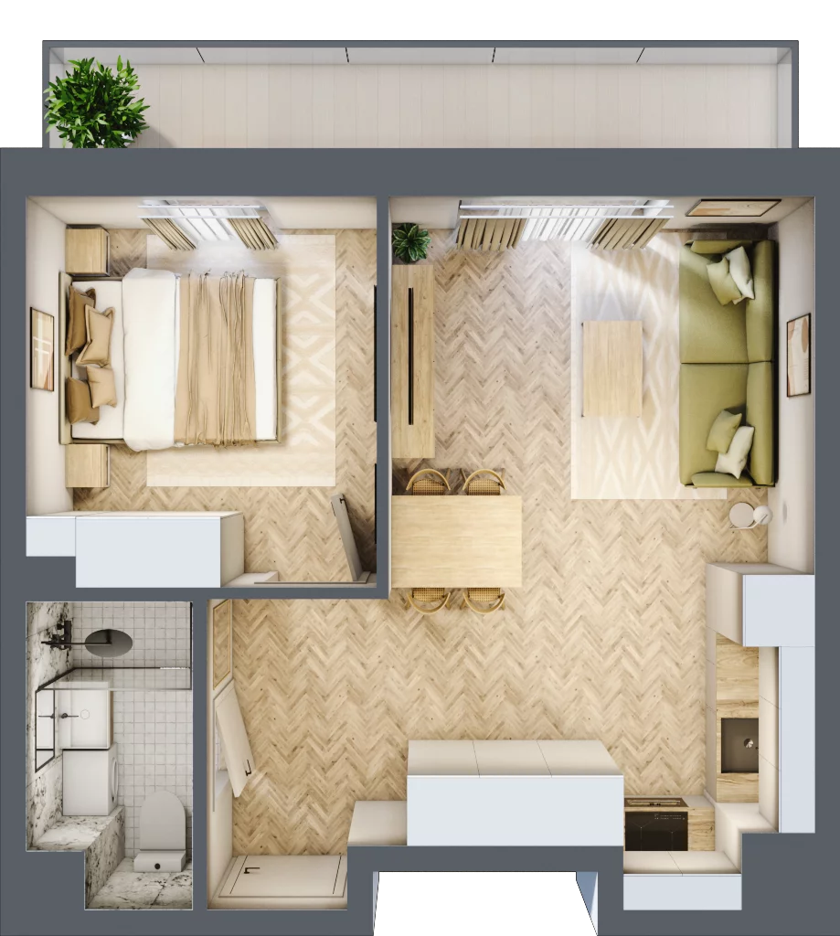 2 pokoje, mieszkanie 37,49 m², piętro 5, oferta nr 26-132, Ogrody Nałkowskiej, Poznań, Ogrody, ul. Nałkowskiej 24, 26