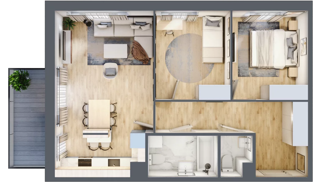3 pokoje, mieszkanie 65,62 m², piętro 1, oferta nr 131, Zaspa Wygodnie, Gdańsk, Zaspa, Zaspa-Młyniec, Al. Jana Pawła II