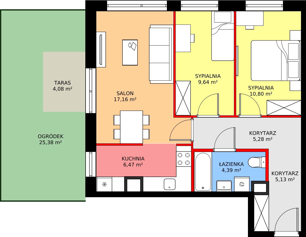 Zalety mieszkania 61.08 m², 4