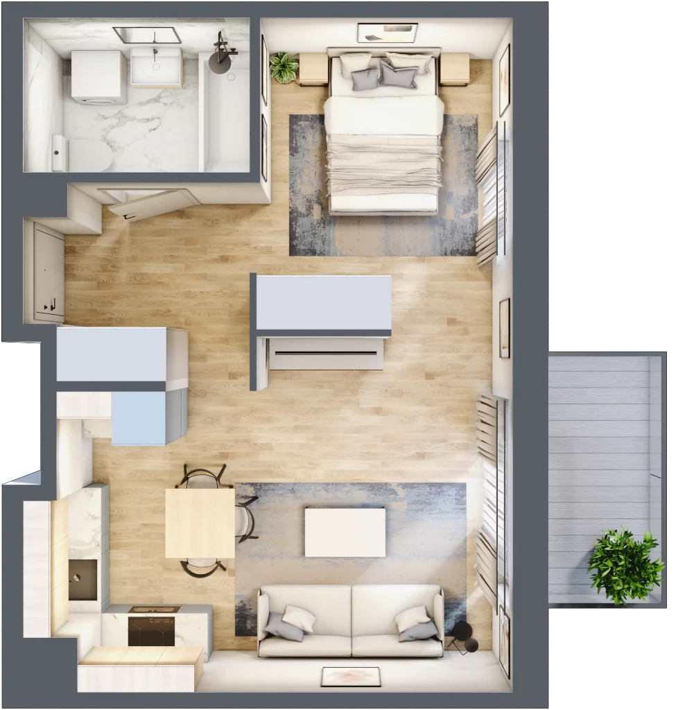 1 pokój, mieszkanie 39,31 m², piętro 5, oferta nr 58, Zaspa Wygodnie, Gdańsk, Zaspa, Zaspa-Młyniec, Al. Jana Pawła II