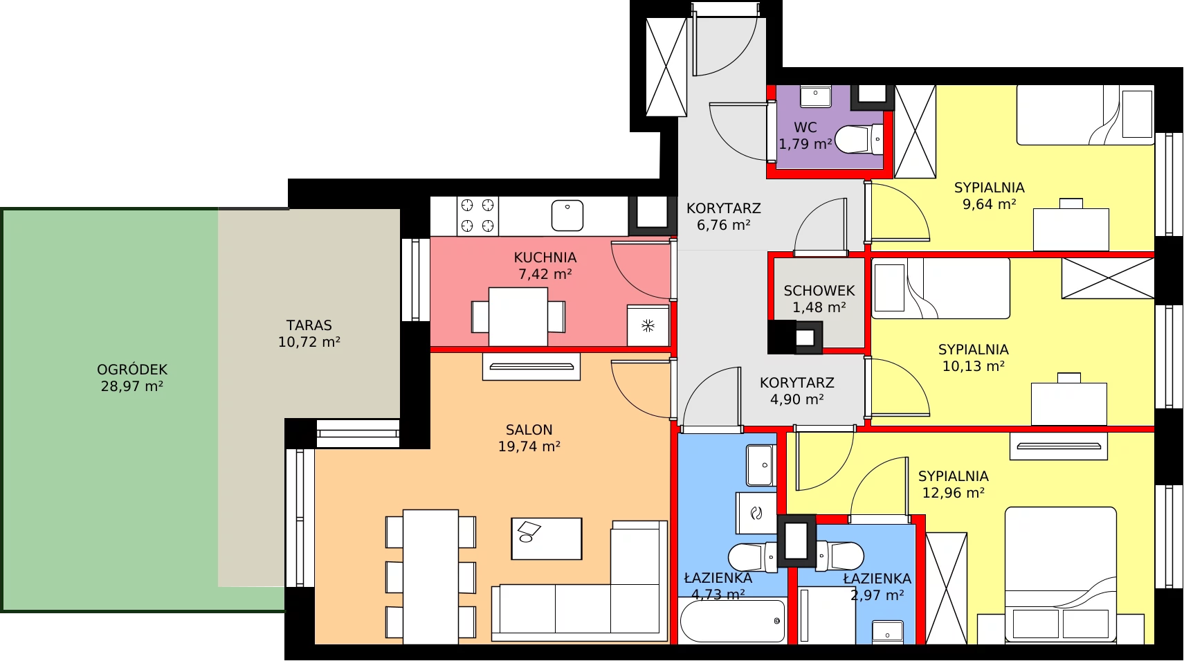 Zalety mieszkania 86.15 m², 11