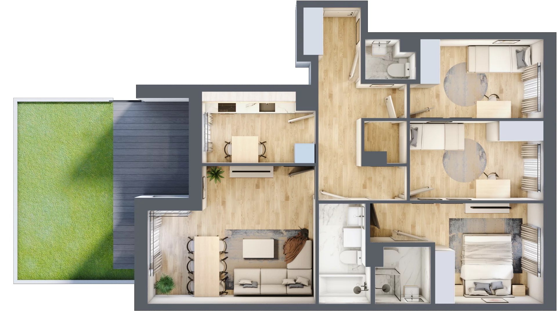 4 pokoje, mieszkanie 86,15 m², piętro 1, oferta nr 11, Zaspa Wygodnie, Gdańsk, Zaspa, Zaspa-Młyniec, Al. Jana Pawła II