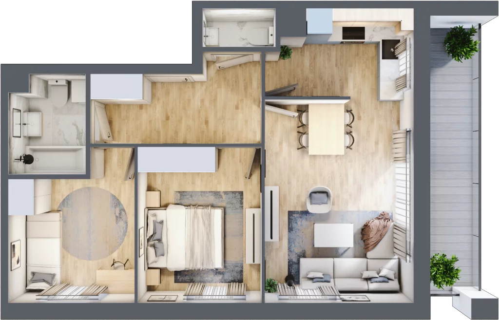 3 pokoje, mieszkanie 59,36 m², piętro 2, oferta nr 148, Zaspa Wygodnie, Gdańsk, Zaspa, Zaspa-Młyniec, Al. Jana Pawła II