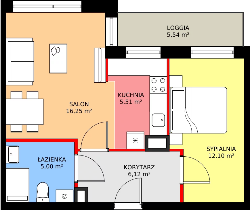 Zalety mieszkania 46.14 m², 7