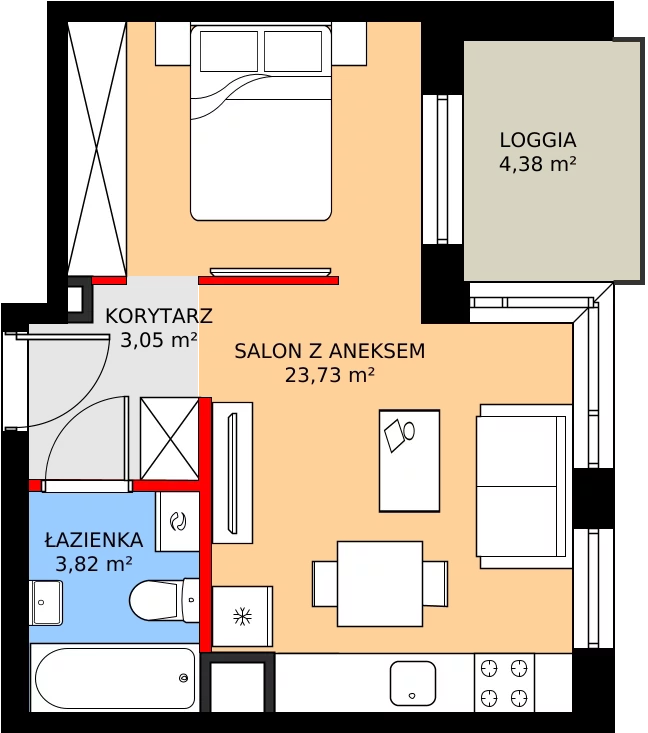 Zalety mieszkania 31.24 m², 137