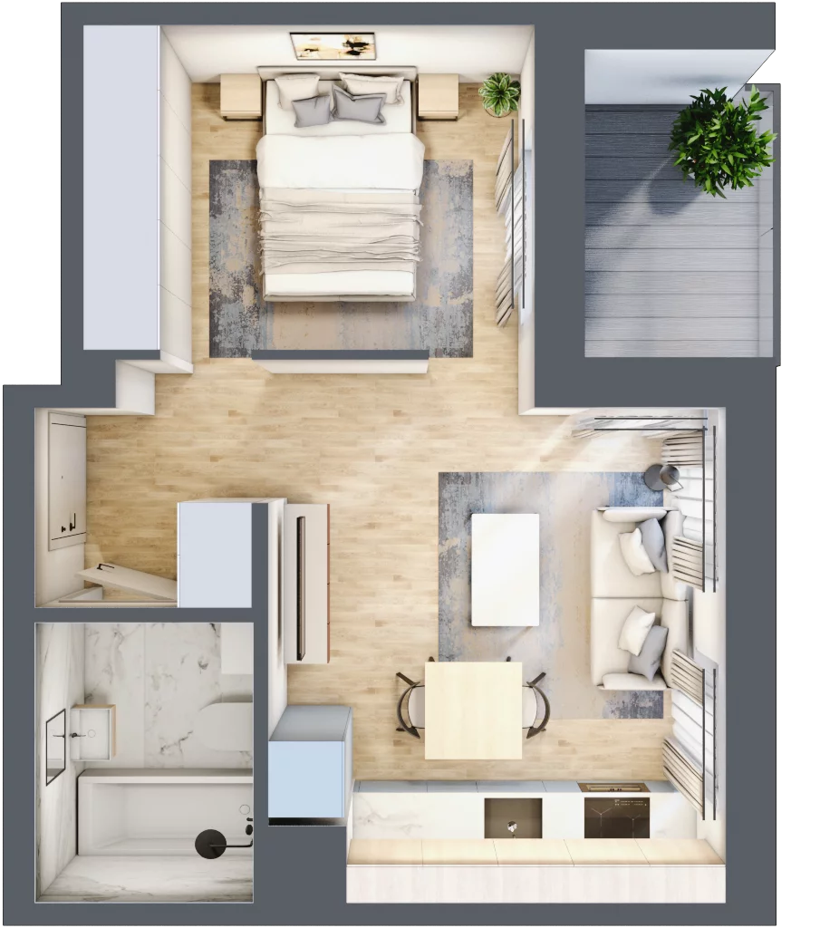 1 pokój, mieszkanie 31,24 m², piętro 1, oferta nr 137, Zaspa Wygodnie, Gdańsk, Zaspa, Zaspa-Młyniec, Al. Jana Pawła II