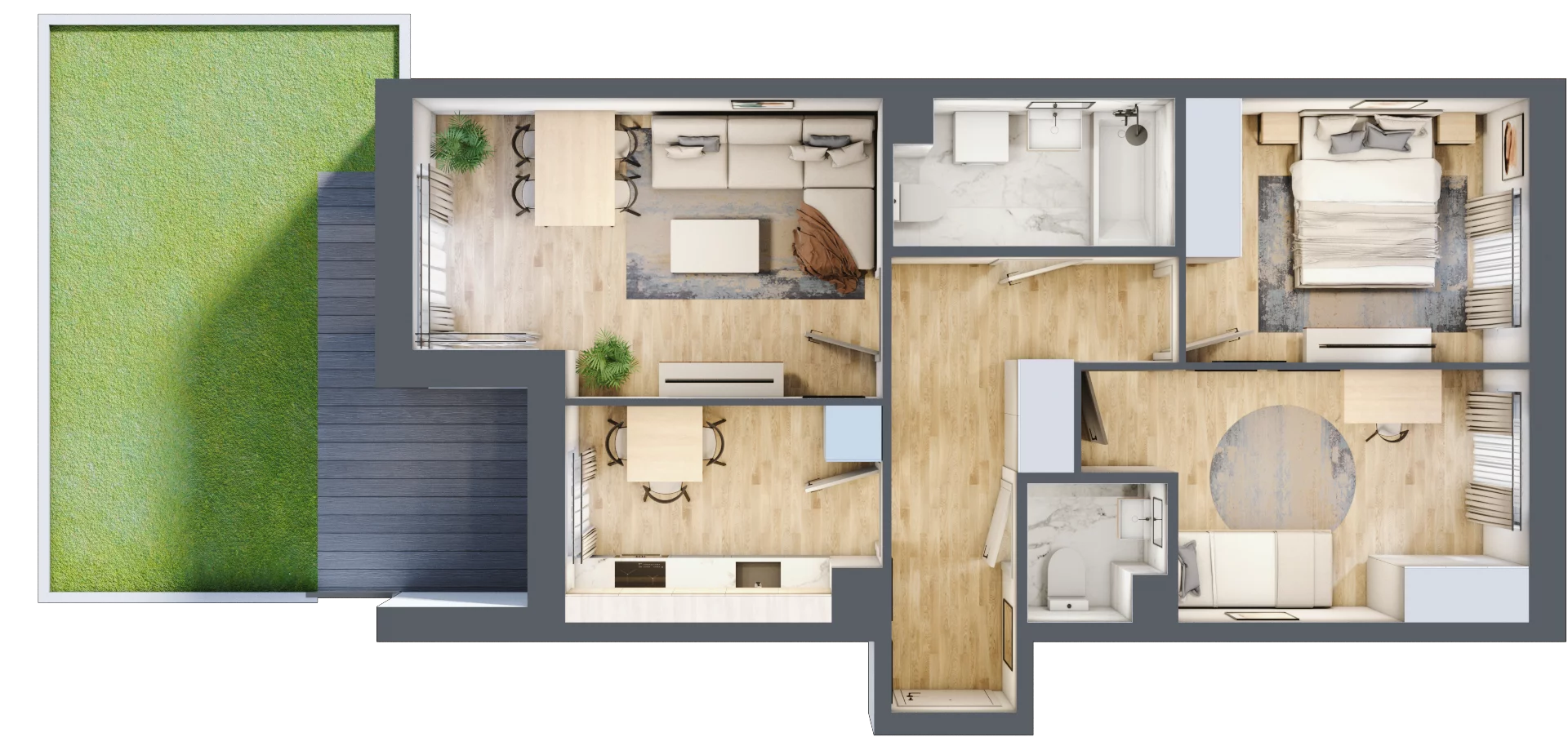 3 pokoje, mieszkanie 63,43 m², piętro 1, oferta nr A/70, Zaspa Wygodnie, Gdańsk, Zaspa, Zaspa-Młyniec, Al. Jana Pawła II