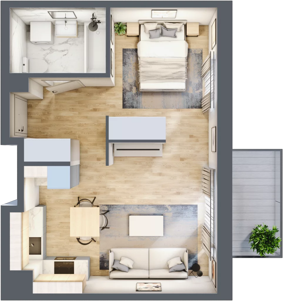 1 pokój, mieszkanie 39,31 m², piętro 2, oferta nr 22, Zaspa Wygodnie, Gdańsk, Zaspa, Zaspa-Młyniec, Al. Jana Pawła II