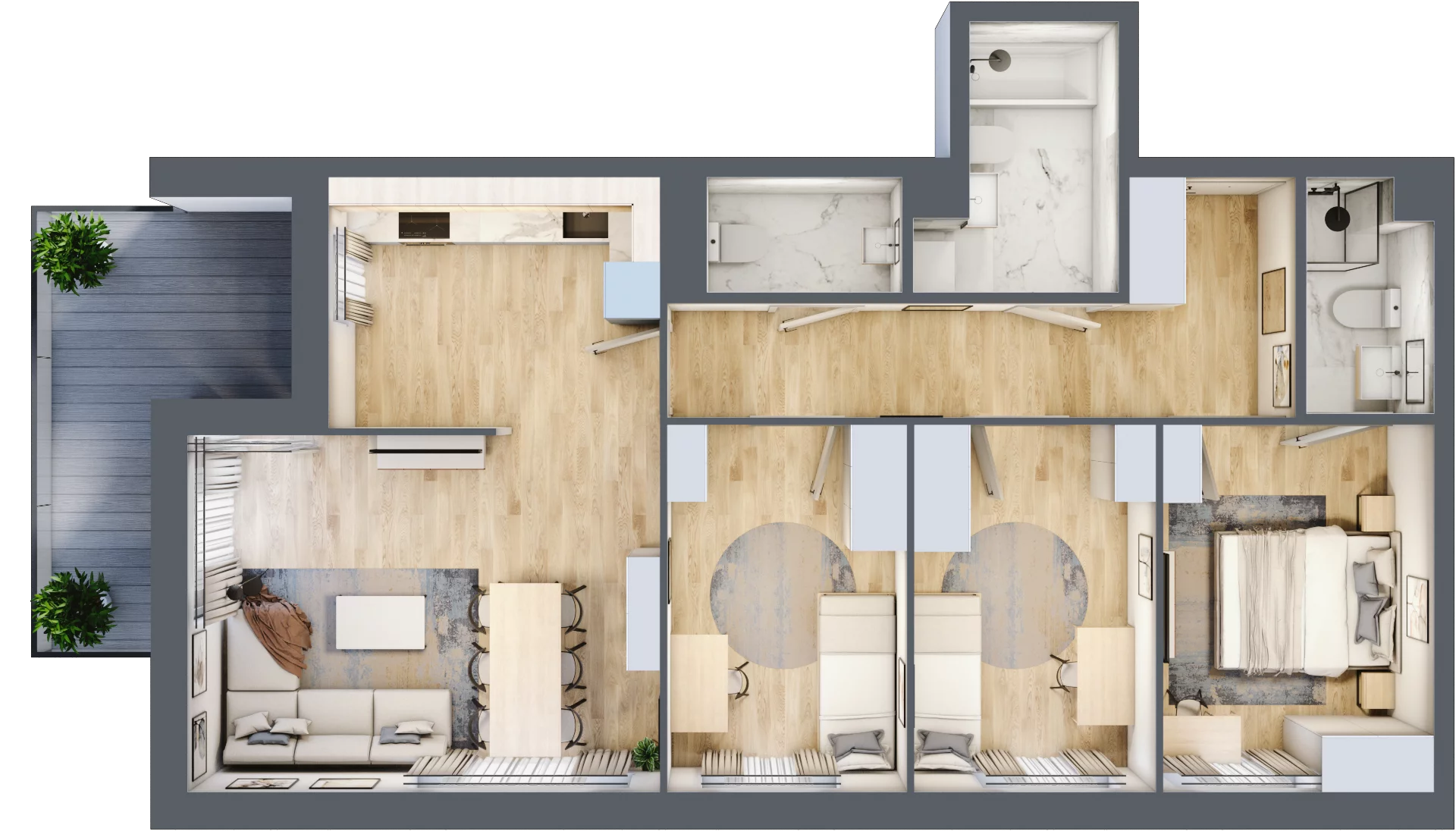 4 pokoje, mieszkanie 86,00 m², piętro 5, oferta nr 123, Zaspa Wygodnie, Gdańsk, Zaspa, Zaspa-Młyniec, Al. Jana Pawła II