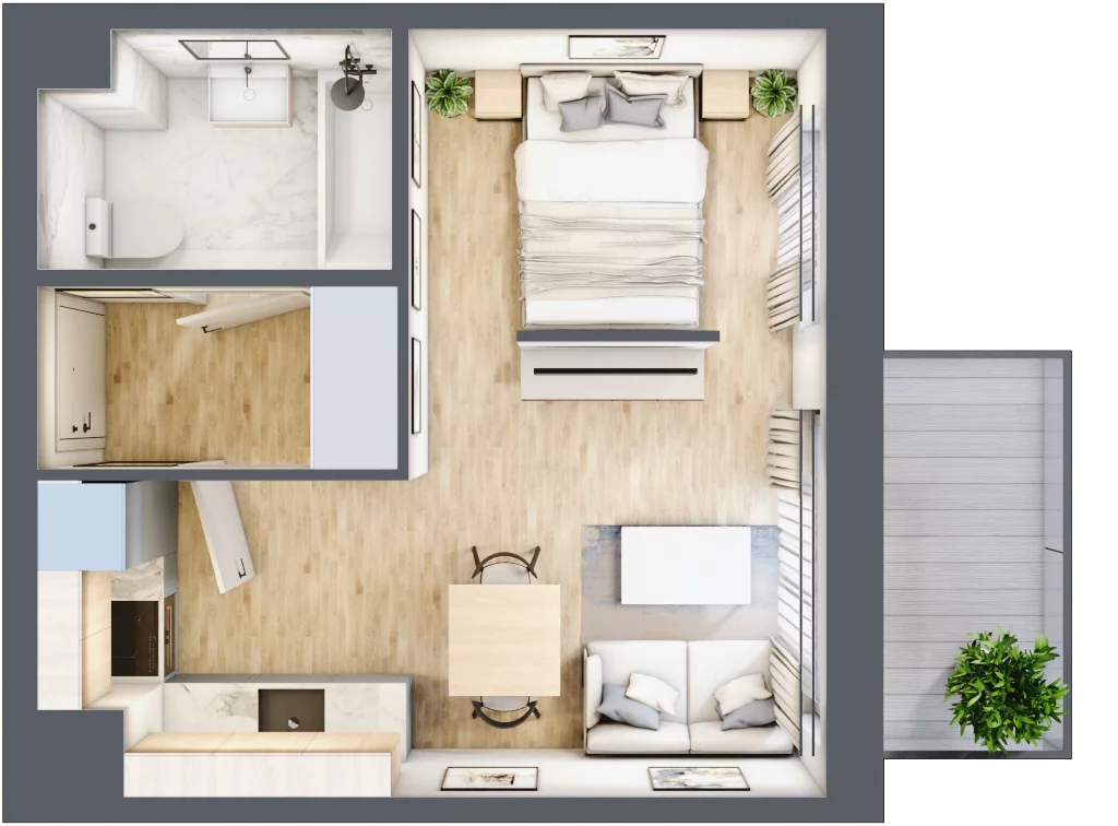 1 pokój, mieszkanie 28,05 m², piętro 3, oferta nr 94, Zaspa Wygodnie, Gdańsk, Zaspa, Zaspa-Młyniec, Al. Jana Pawła II
