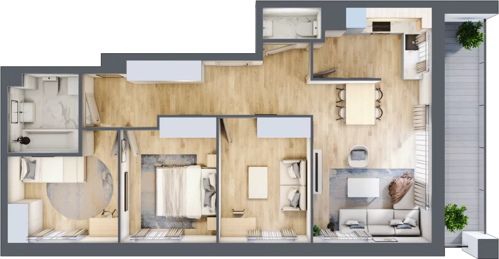 4 pokoje, mieszkanie 74,32 m², piętro 5, oferta nr 186, Zaspa Wygodnie, Gdańsk, Zaspa, Zaspa-Młyniec, Al. Jana Pawła II