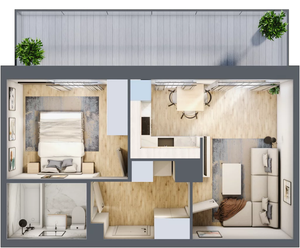 2 pokoje, mieszkanie 37,34 m², piętro 6, oferta nr 66, Zaspa Wygodnie, Gdańsk, Zaspa, Zaspa-Młyniec, Al. Jana Pawła II