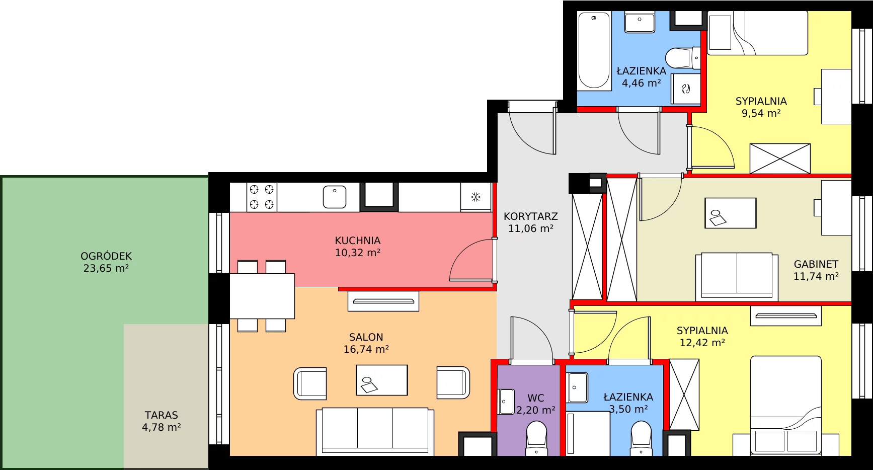 Zalety mieszkania 85.23 m², 138