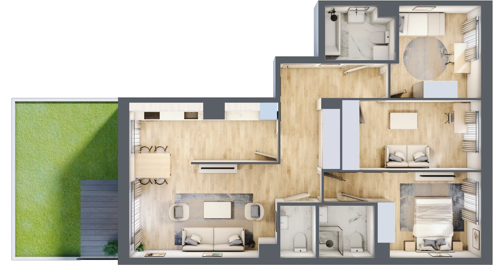 4 pokoje, mieszkanie 85,23 m², piętro 1, oferta nr 138, Zaspa Wygodnie, Gdańsk, Zaspa, Zaspa-Młyniec, Al. Jana Pawła II
