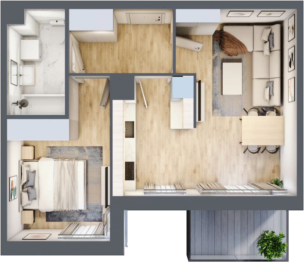 2 pokoje, mieszkanie 45,23 m², piętro 3, oferta nr 26, Zaspa Wygodnie, Gdańsk, Zaspa, Zaspa-Młyniec, Al. Jana Pawła II