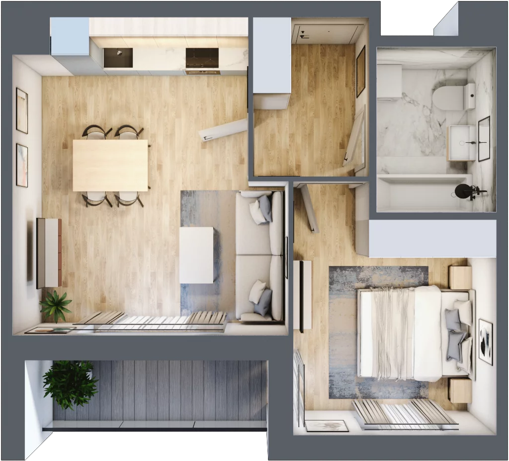 2 pokoje, mieszkanie 42,18 m², piętro 2, oferta nr 85, Zaspa Wygodnie, Gdańsk, Zaspa, Zaspa-Młyniec, Al. Jana Pawła II