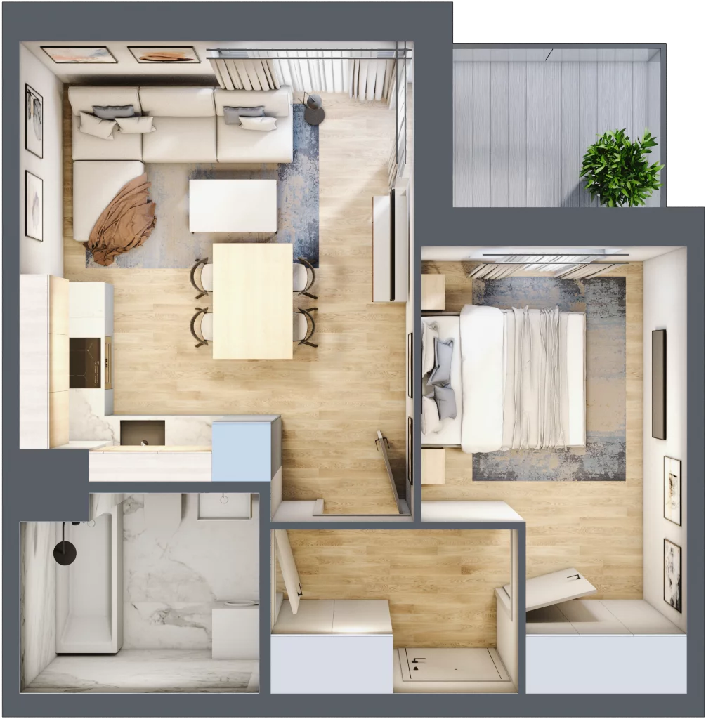2 pokoje, mieszkanie 38,45 m², piętro 2, oferta nr 146, Zaspa Wygodnie, Gdańsk, Zaspa, Zaspa-Młyniec, Al. Jana Pawła II