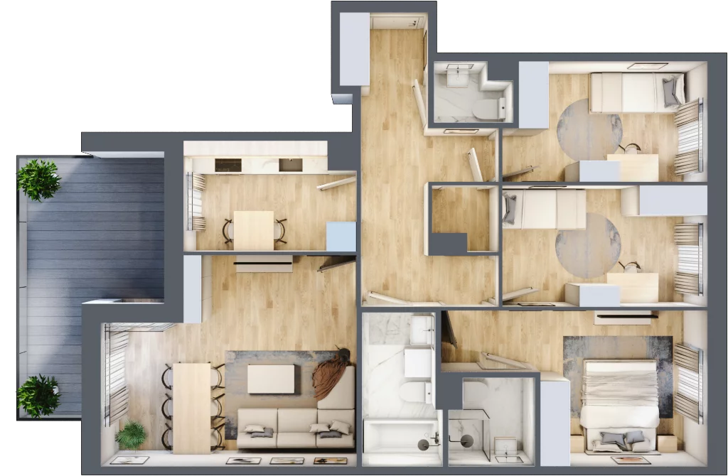 4 pokoje, mieszkanie 86,12 m², piętro 5, oferta nr 59, Zaspa Wygodnie, Gdańsk, Zaspa, Zaspa-Młyniec, Al. Jana Pawła II