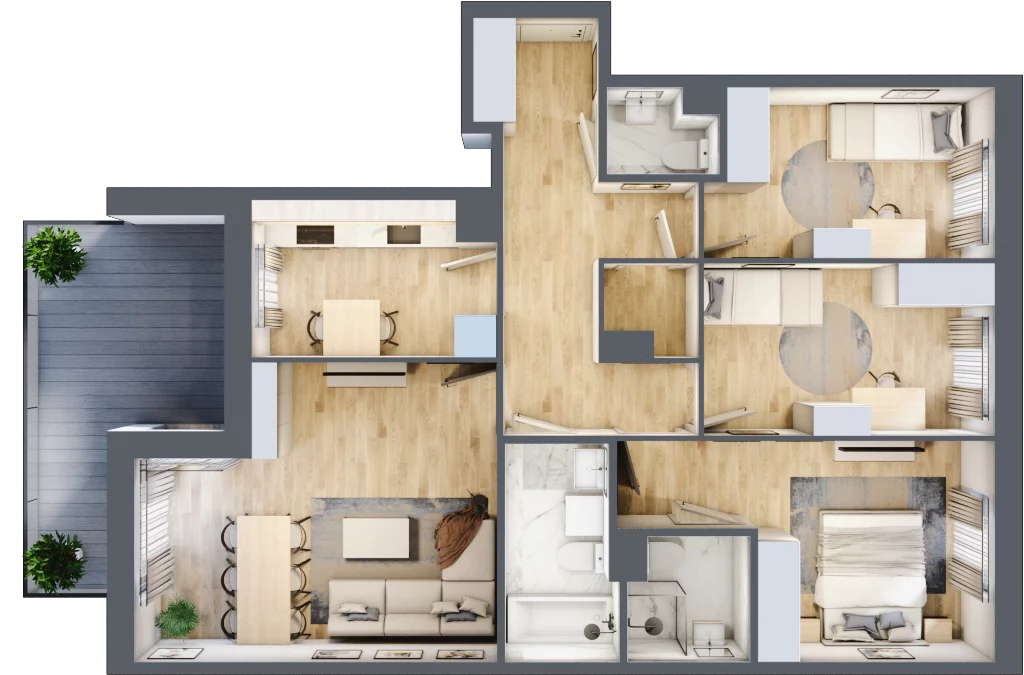 4 pokoje, mieszkanie 86,05 m², piętro 3, oferta nr 35, Zaspa Wygodnie, Gdańsk, Zaspa, Zaspa-Młyniec, Al. Jana Pawła II