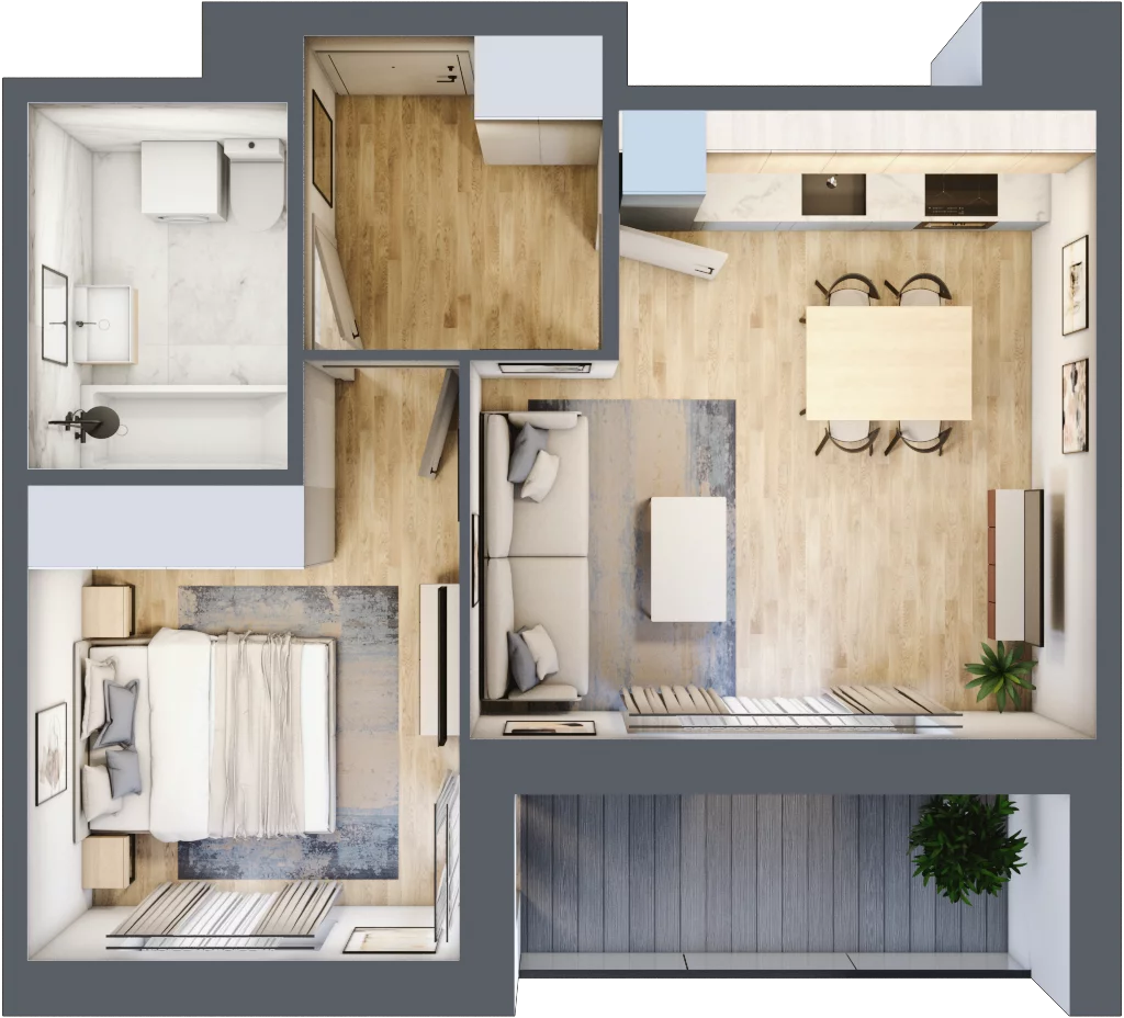 2 pokoje, mieszkanie 40,49 m², piętro 4, oferta nr 110, Zaspa Wygodnie, Gdańsk, Zaspa, Zaspa-Młyniec, Al. Jana Pawła II