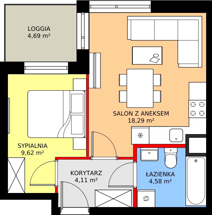 Zalety mieszkania 37.56 m², 159