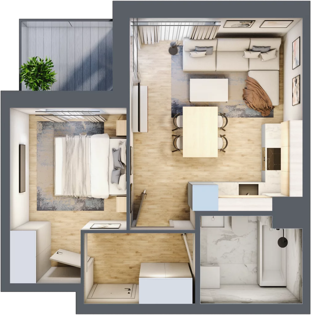 2 pokoje, mieszkanie 37,56 m², piętro 3, oferta nr 159, Zaspa Wygodnie, Gdańsk, Zaspa, Zaspa-Młyniec, Al. Jana Pawła II