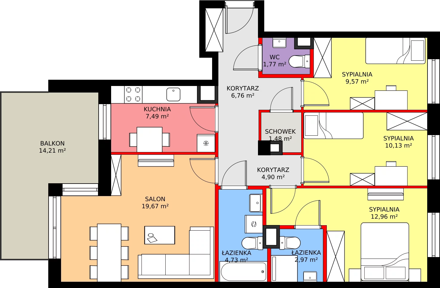 Zalety mieszkania 86.05 m², 23