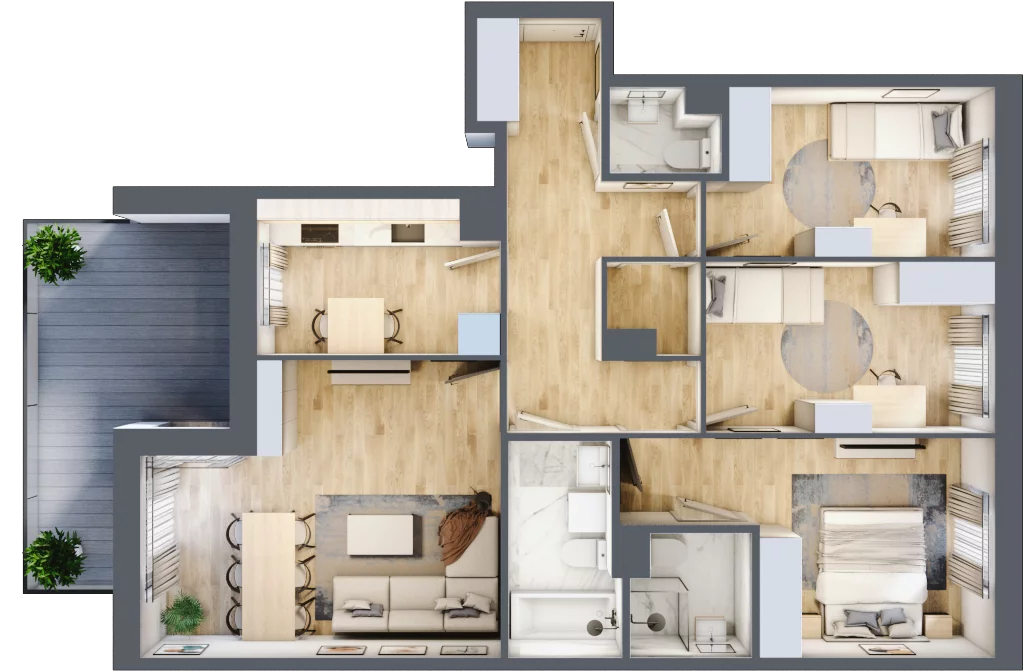 4 pokoje, mieszkanie 86,05 m², piętro 2, oferta nr 23, Zaspa Wygodnie, Gdańsk, Zaspa, Zaspa-Młyniec, Al. Jana Pawła II