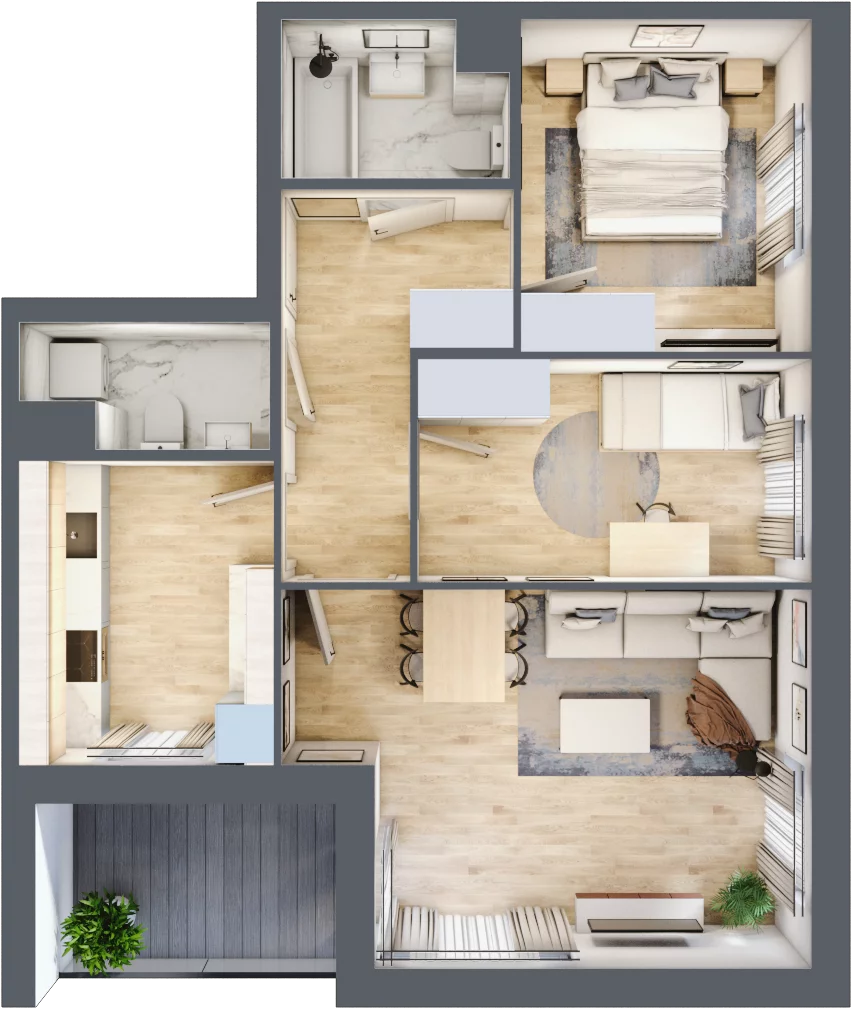 3 pokoje, mieszkanie 62,06 m², piętro 5, oferta nr 119, Zaspa Wygodnie, Gdańsk, Zaspa, Zaspa-Młyniec, Al. Jana Pawła II
