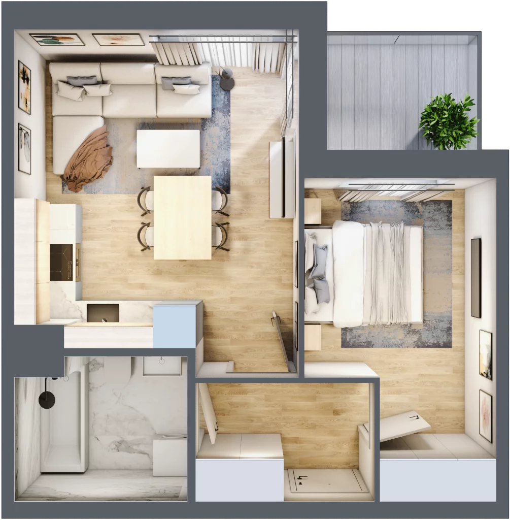 2 pokoje, mieszkanie 38,45 m², piętro 4, oferta nr 170, Zaspa Wygodnie, Gdańsk, Zaspa, Zaspa-Młyniec, Al. Jana Pawła II