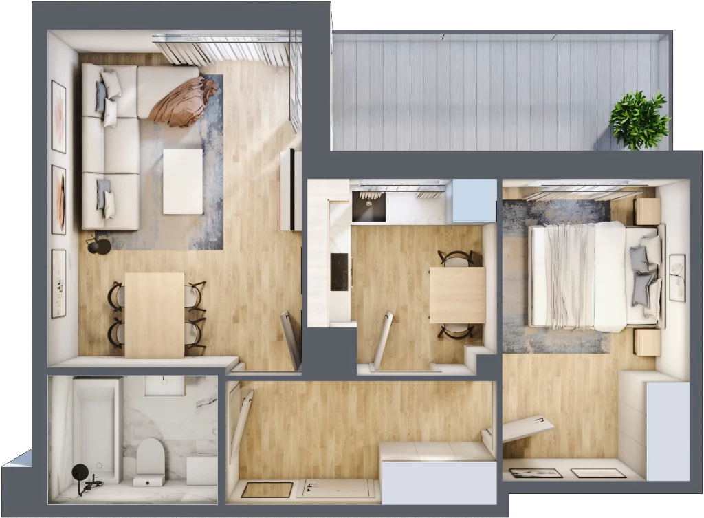 1 pokój, mieszkanie 45,18 m², piętro 5, oferta nr B/182, Zaspa Wygodnie, Gdańsk, Zaspa, Zaspa-Młyniec, Al. Jana Pawła II