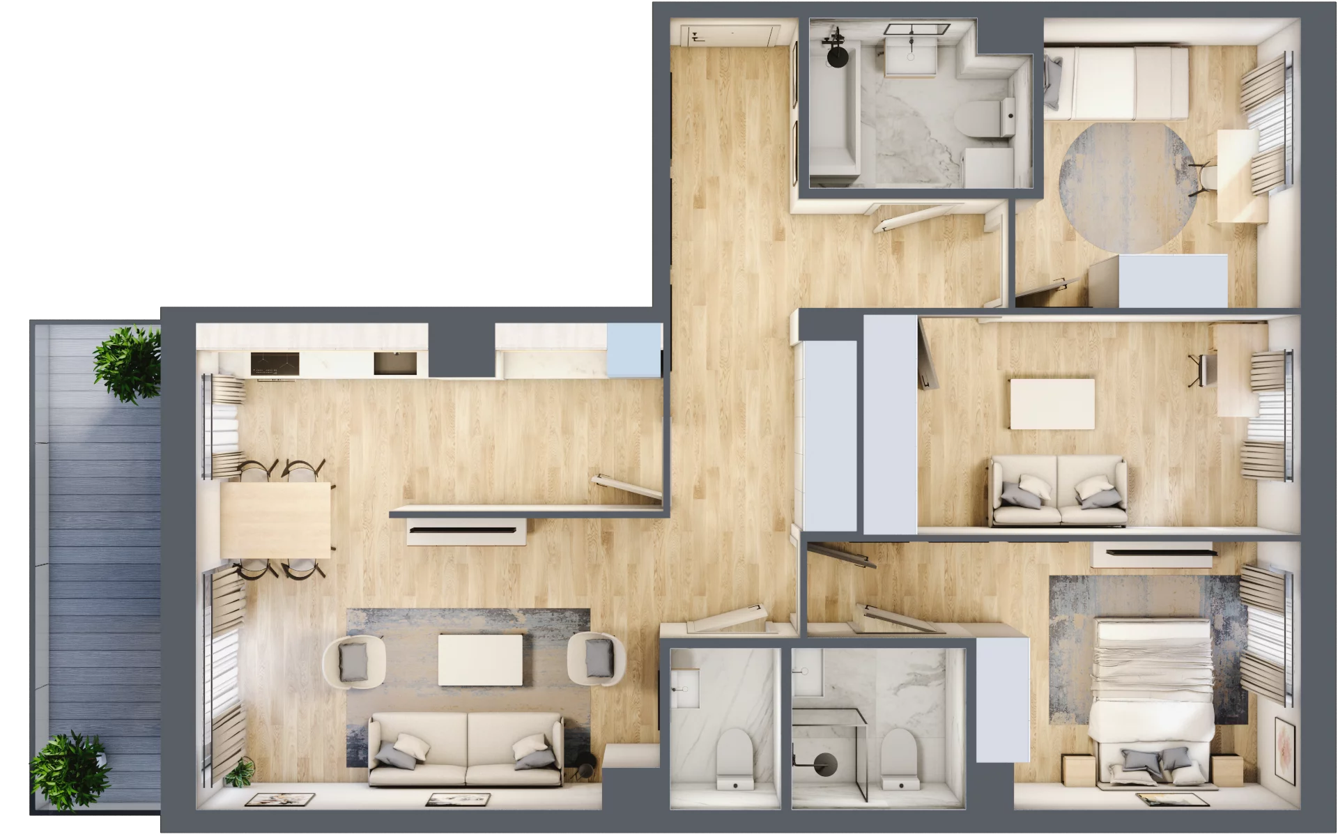 4 pokoje, mieszkanie 88,38 m², piętro 2, oferta nr 150, Zaspa Wygodnie, Gdańsk, Zaspa, Zaspa-Młyniec, Al. Jana Pawła II