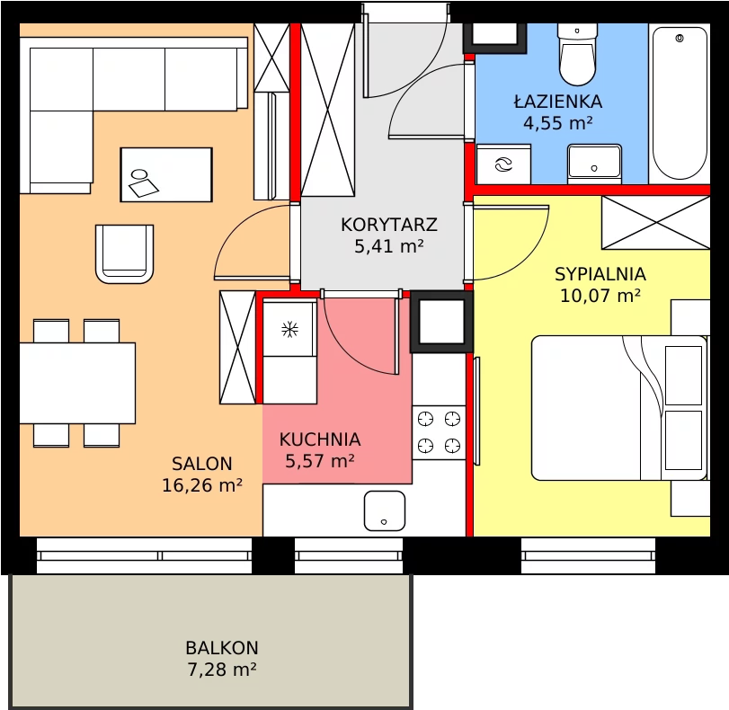 Zalety mieszkania 43.24 m², 178