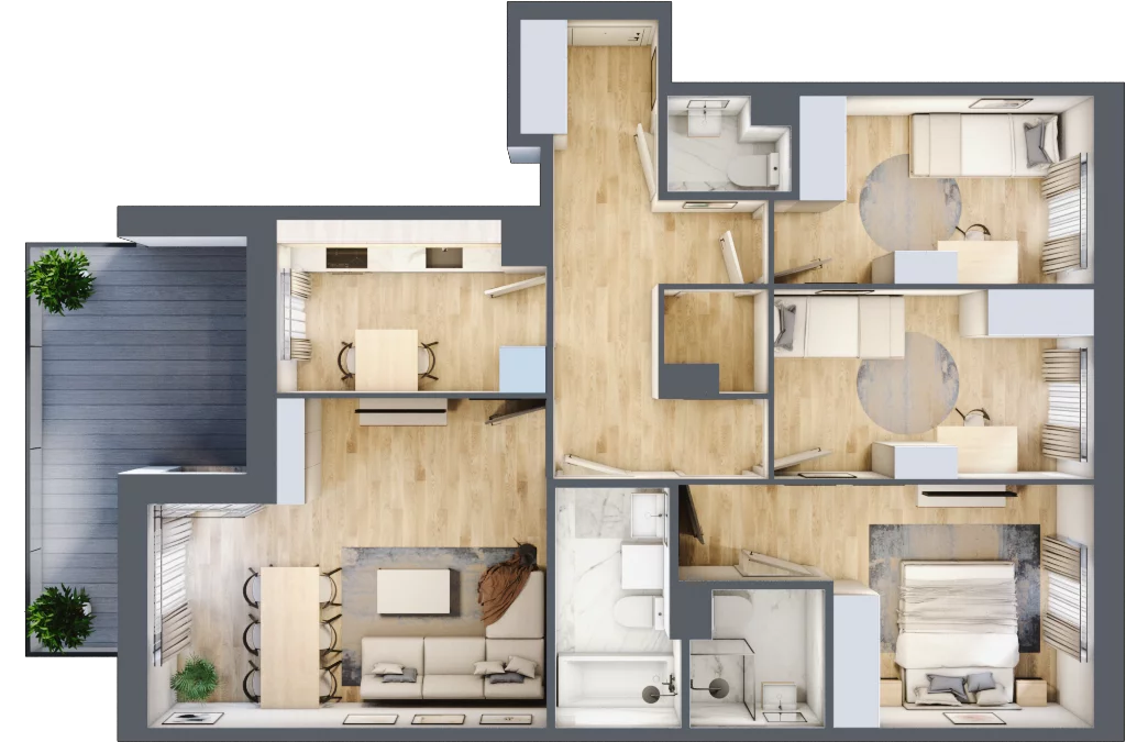 4 pokoje, mieszkanie 86,05 m², piętro 4, oferta nr 47, Zaspa Wygodnie, Gdańsk, Zaspa, Zaspa-Młyniec, Al. Jana Pawła II